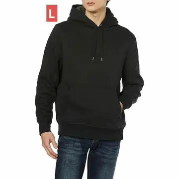 택 포함 새상품 후드티 풀오버 블랙 L 보아 안감 따뜻한