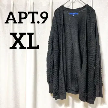 새상품급 APT.9 [ XL ] 블랙 시스루 니트 가디건 루즈핏