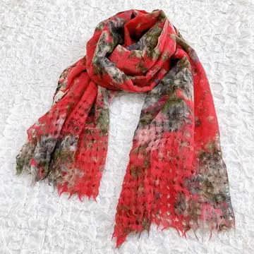 EPICE 스톨 머플러 꽃무늬 울 핑크 계열