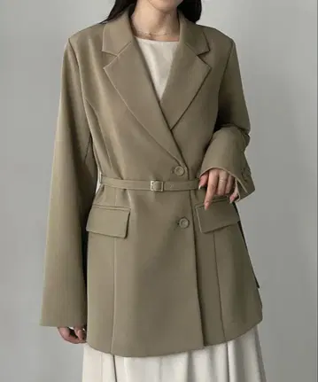 Louere 테일러드 자켓 벨트 포함 허리 쉐이프 자켓