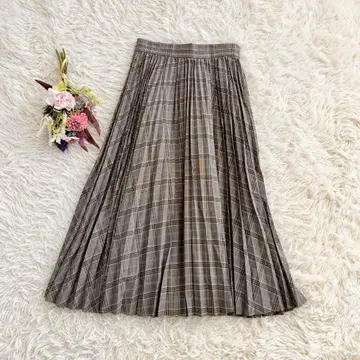 [ JILL by JILL STUART ] 플리츠 스커트 롱 체크 M
