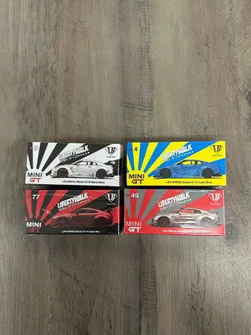 새상품! 미개봉! LIBERTYWALK MINI GT 미니카 4대 세트