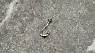 실버 925 낚시 바늘 펜던트 탑 약 3cm