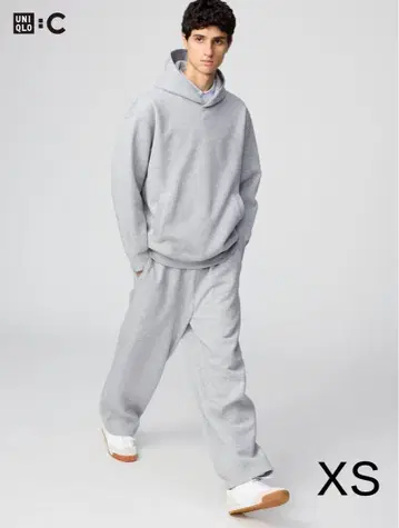 UNIQLO 그레이 맨투맨 와이드 팬츠 XS