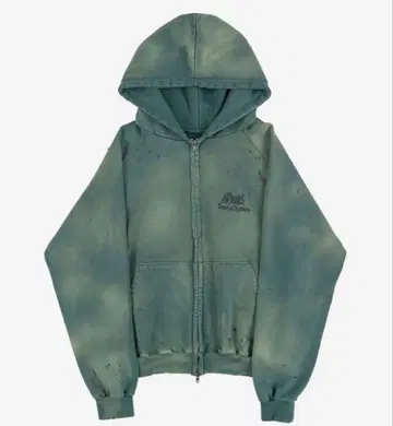 데미지 가공 그린 후드티 SUNDAYOFFCLUB