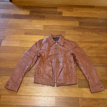 천연 가죽 브라운 가죽 자켓