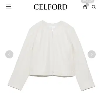 CELFORD 셀포드 인조 가죽 블루종 아이보리 IVR 38