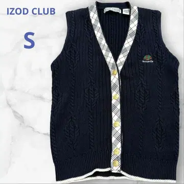 아이조드 클럽 베스트 니트 네이비 S 사이즈 골프 골드 버튼