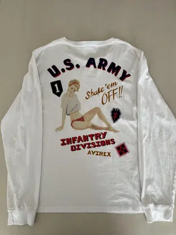 AVIREX U.S. ARMY 롱 슬리브 티셔츠 M
