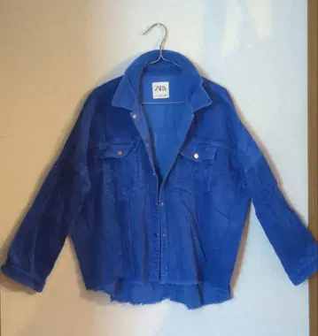 ZARA 코듀로이 셔츠 오버 사이즈 블루 빅 사이즈