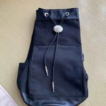 블랙 캔버스 가죽 백