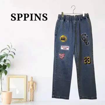 zG433 [ M ] SPPINS 데님 팬츠 스트레이트 레그 캐주얼