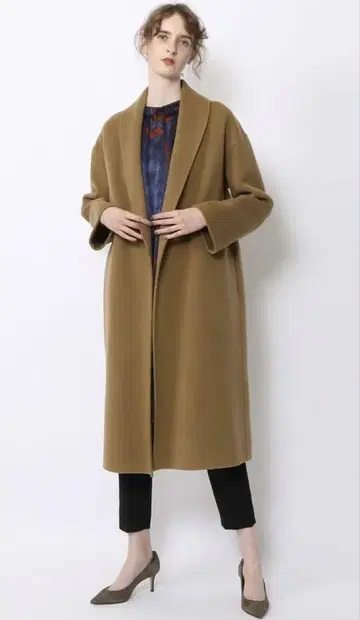 KNOTT 벨트 포함 숄카라 코트 카멜/used