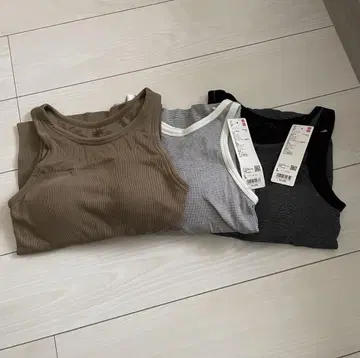 UNIQLO 히트텍 리브 브라 탱크탑 3개 세트