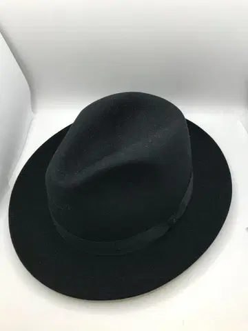 TESI 토끼털 페도라 햇 블랙 로고 남성용 여성용 55cm