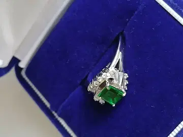 에메랄드 컷 실버 반지 17호 지르코니아