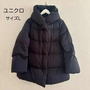 [ 새상품급 ] 유니클로 파우더 필 다운 숏코트 L 블랙