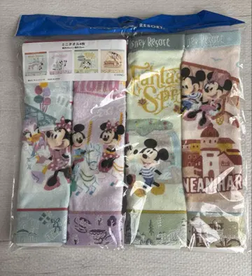 디즈니 리조트 미니 타월 4개 세트 (미키, 미니)