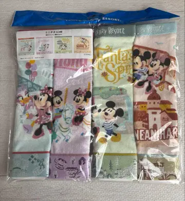 디즈니 리조트 미니 타월 4개 세트 (미키, 미니)