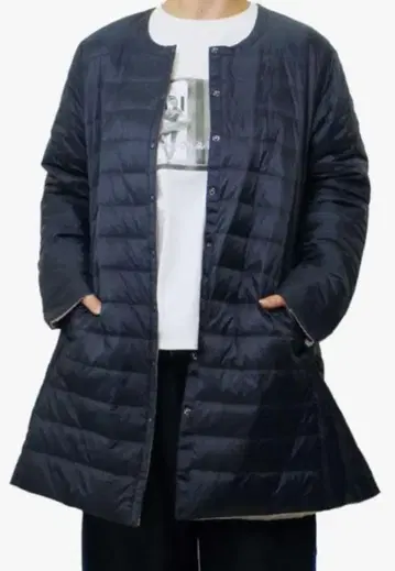 레스피기 리버서블 다운 자켓 네이비 베이지