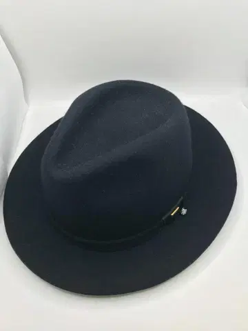 KNOX 울 페도라 햇 짙은 네이비 엠블럼 포함 남성용