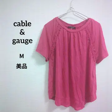 해외 구제 의류 하나뿐인 cable & gauge 핑크 반팔 T셔츠 M