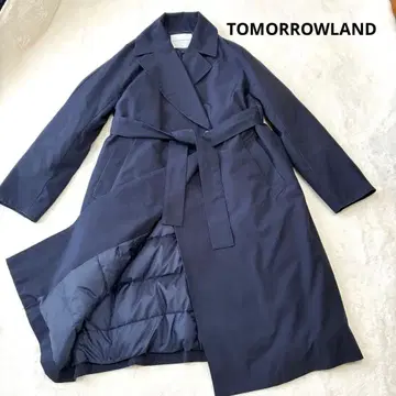 TOMORROWLAND 트렌치코트 다운 벨트 네이비 34