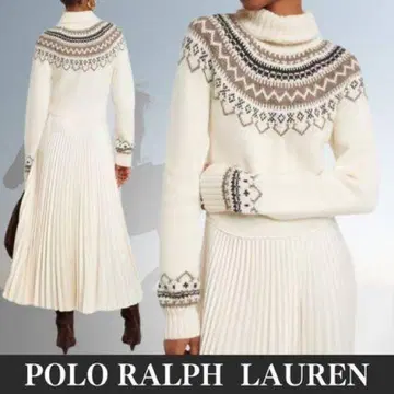 랄프 로렌 알파카 혼방 니트 원피스 플리츠 스커트