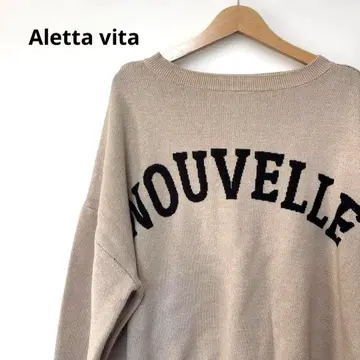 Aletta vita 2WAY 자카드 로고 니트 풀오버
