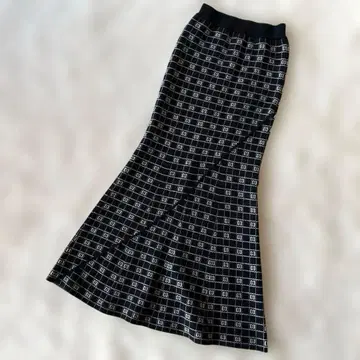 Darich 다리치 DD 로고 자카드 머메이드 스커트 롱 블랙