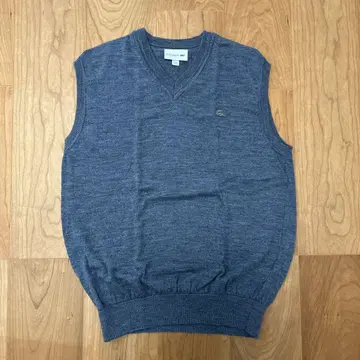 LACOSTE 그레이 V넥 슬리브리스 베스트 M