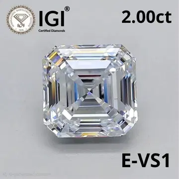 2.00ct E-VS1 애셔컷 라보그로운 다이아몬드