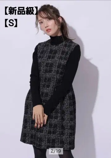 [ 새상품급 ] 아푸와이저 리셰 트위드 코쿤 미니 원피스 라메 S