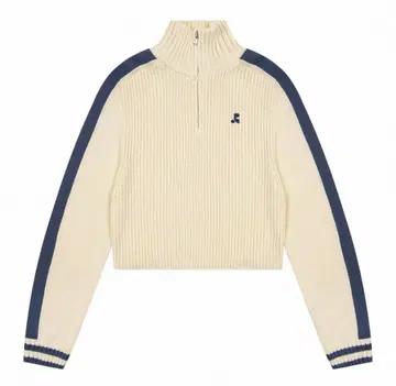 REST&RECREATRR HALF ZIP-UP CROP KNIT TOP