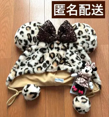 디즈니 팬캡 미니 레오파드 무늬 브라운 참