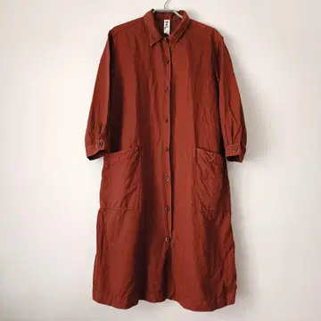 MHL. 셔츠 원피스 코튼 린넨 브라운