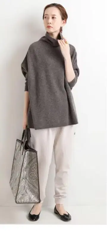 이에나 분또 이지 팬츠 크림 베이지