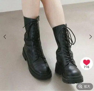 레이스업 부츠 블랙