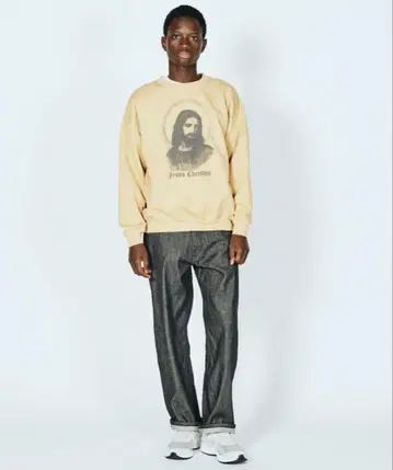 JESUS OVER-DYE CREW SWEAT