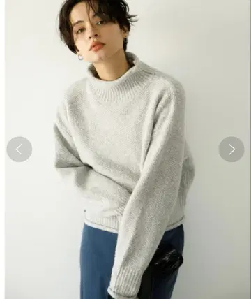 koe 크롭 볼륨 니트 풀오버