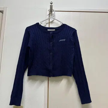 wcloset 네이비 케이블 짜임 가디건