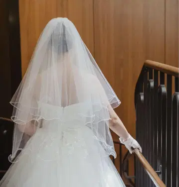 타카미 브라이덜 화이트 이단 프릴 웨딩 베일