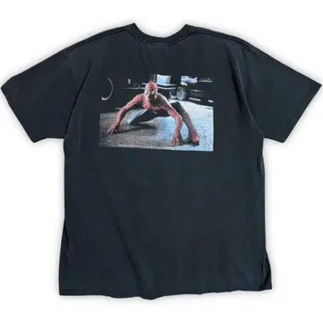 00s 스파이더맨 영화 로고 양면 프린트 반팔 티셔츠