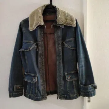 데님 자켓 퍼 카라 부착 여성용