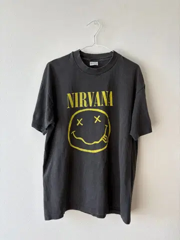레어 90s NIRVANA Stedman 택 L 스마일리 페이스