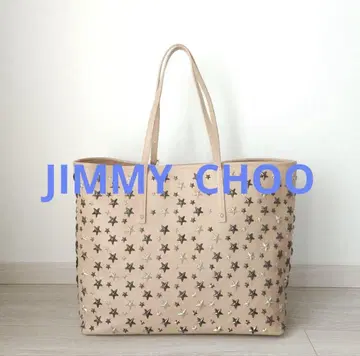 [JIMMY CHOO] 핑크 베이지 별 모양 스터드 토트백