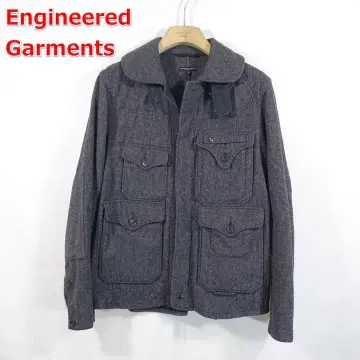고품질 엔지니어드 가먼츠 트위드 헤링본 크루 자켓