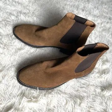 ZARA 사이드 고아 27.5cm 43 BROWN 가죽 스웨이드 부츠