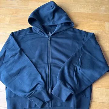 무인양품 여성 맨투맨 풀 집업 후드티 블랙 L