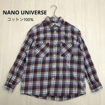 NANO UNIVERSE 나노 유니버스 코튼 체크 긴팔 셔츠